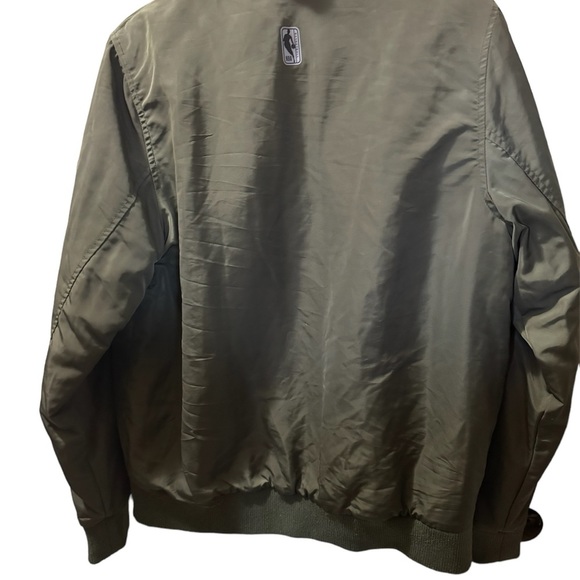 NBA Official Bomber Jacket Green With Orange Inside Brand New $150 Retail Size M - Picture 2 of 6